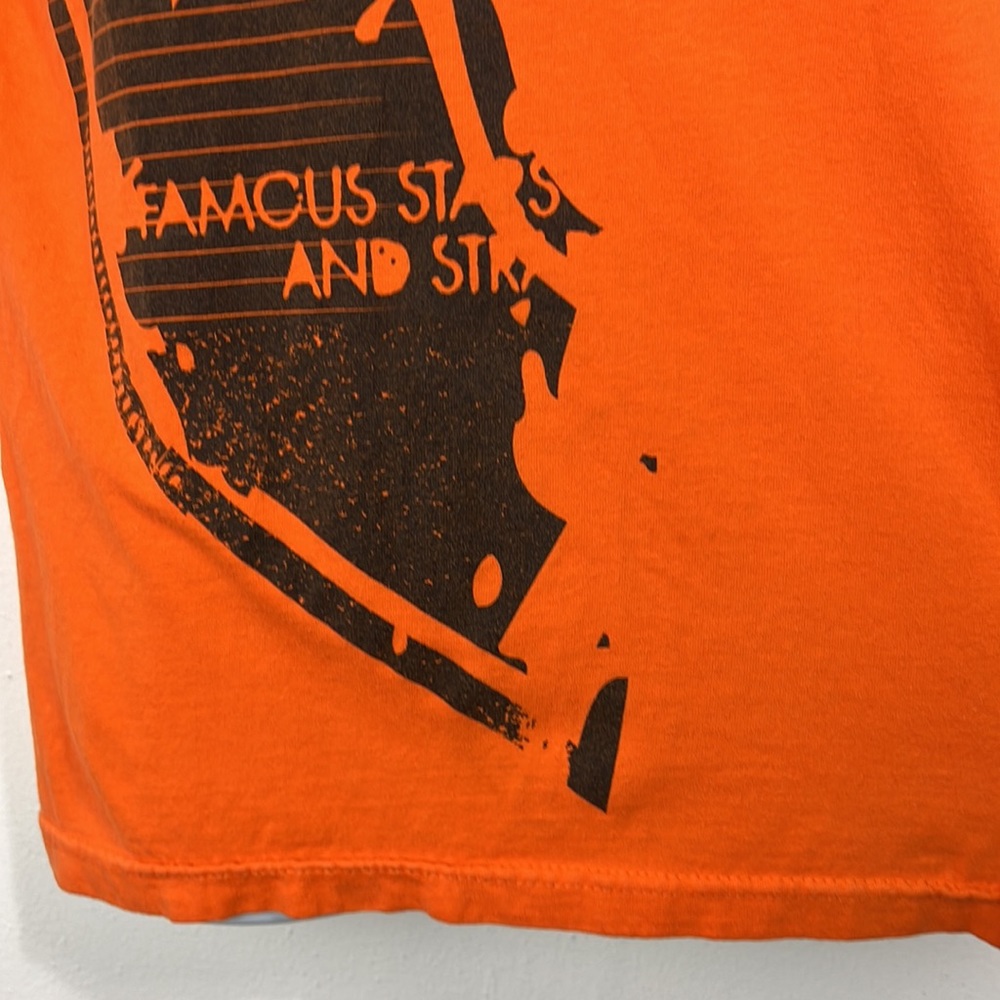 Famous Stars and Straps Shirt Men Medium Orange Graphic Short Sleeve Tee Casual - Picture 7 of 12